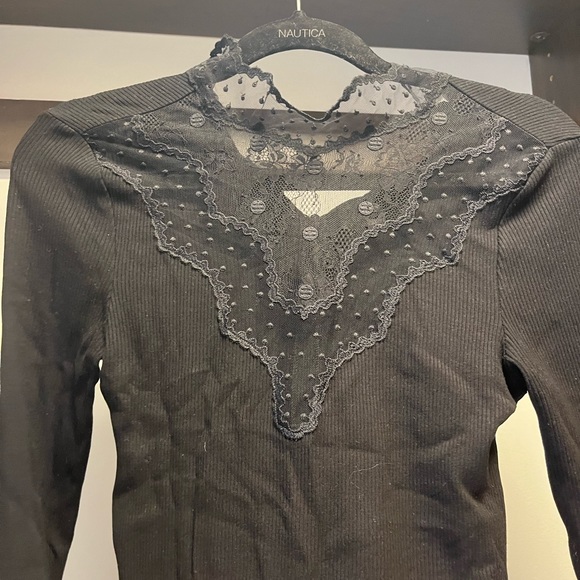 SANDRO Yann lace detail blouse - Picture 2 of 5